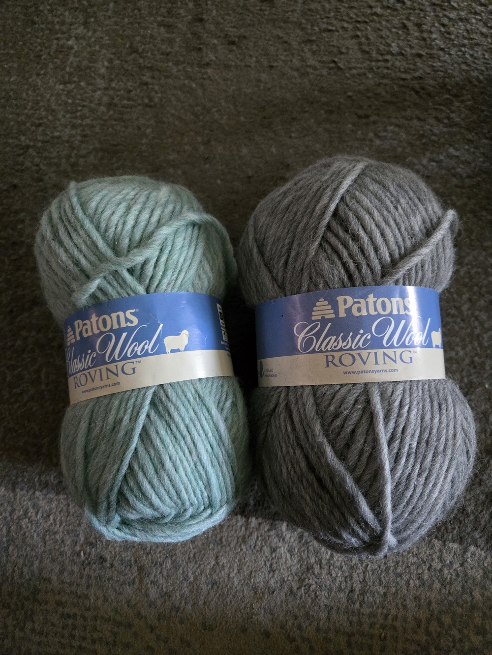 Patons Classic Wool Roving Yarn - Low Tide and Gray